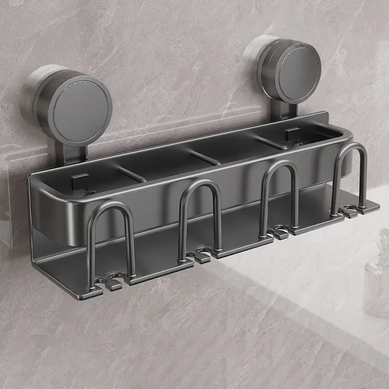 Drill-Free Suction Cup Aluminum Toothbrush Holder Wall Mount