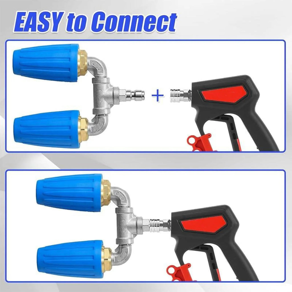 4000 PSI Dual Turbo Rotating Pressure Washer Nozzle 1/4" Quick