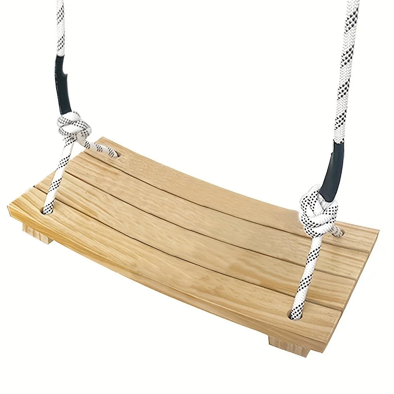 Adult Hanging Swing Chair – Solid Wood Porch Swing Indoor/Outdoor