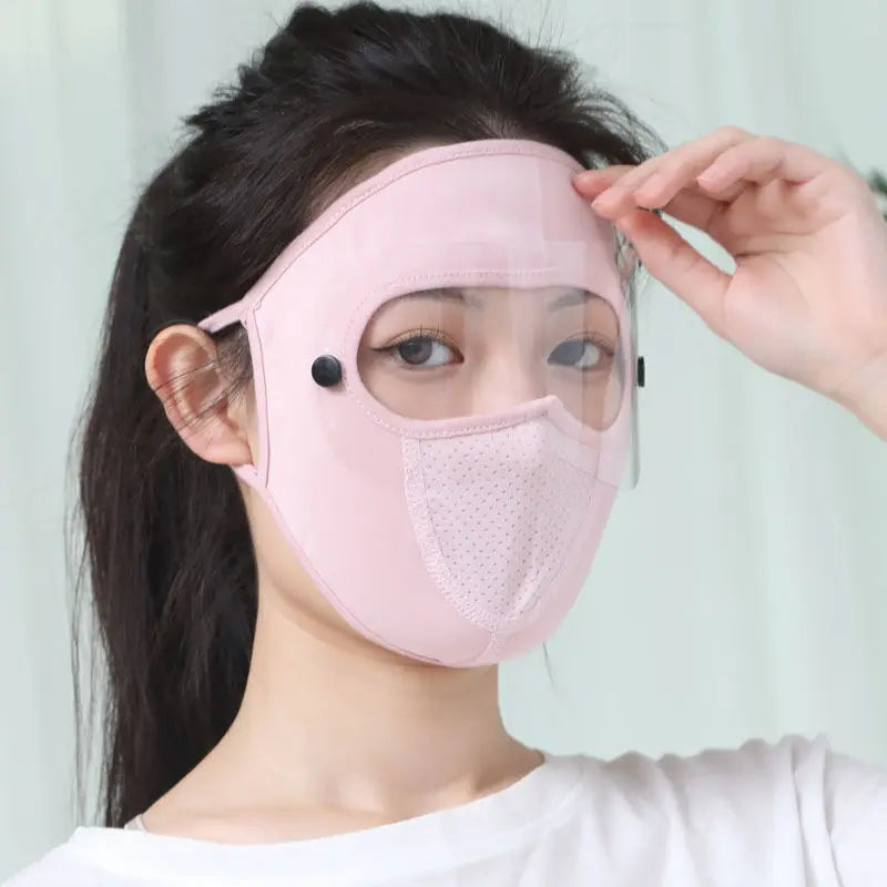 UPF 50+ Full Face Cover Mask with Goggles | UV & Dust Shield