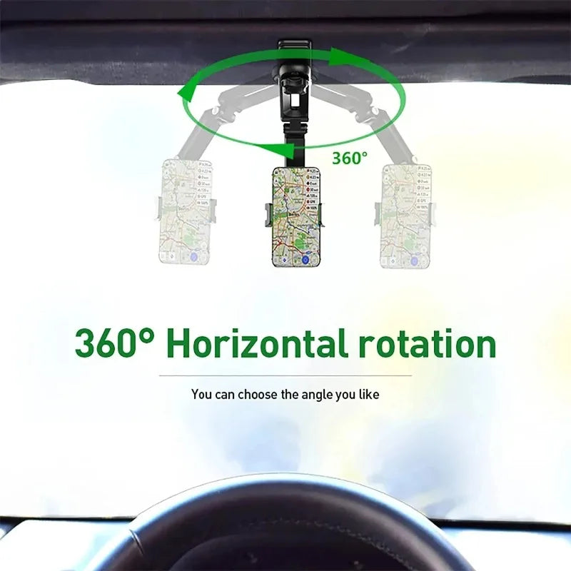 360° Sun Visor Car Phone Holder – Universal iPhone & Android