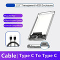 Transparent Mobile External Hard Drive Case SATA USB 3 0 C Harddisk