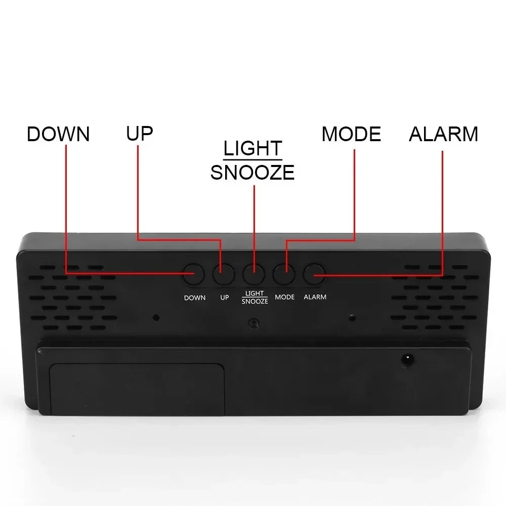 LED Digital Alarm Clock – Curved Mirror Screen & Temperature