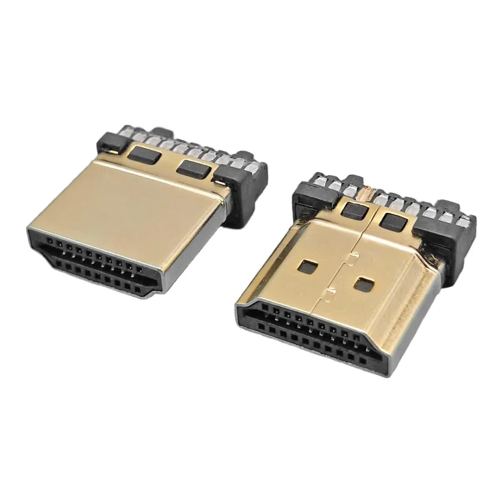 Gold-Plated 19-Pin HDMI Male Solder Connector | 10 or 50 Pack