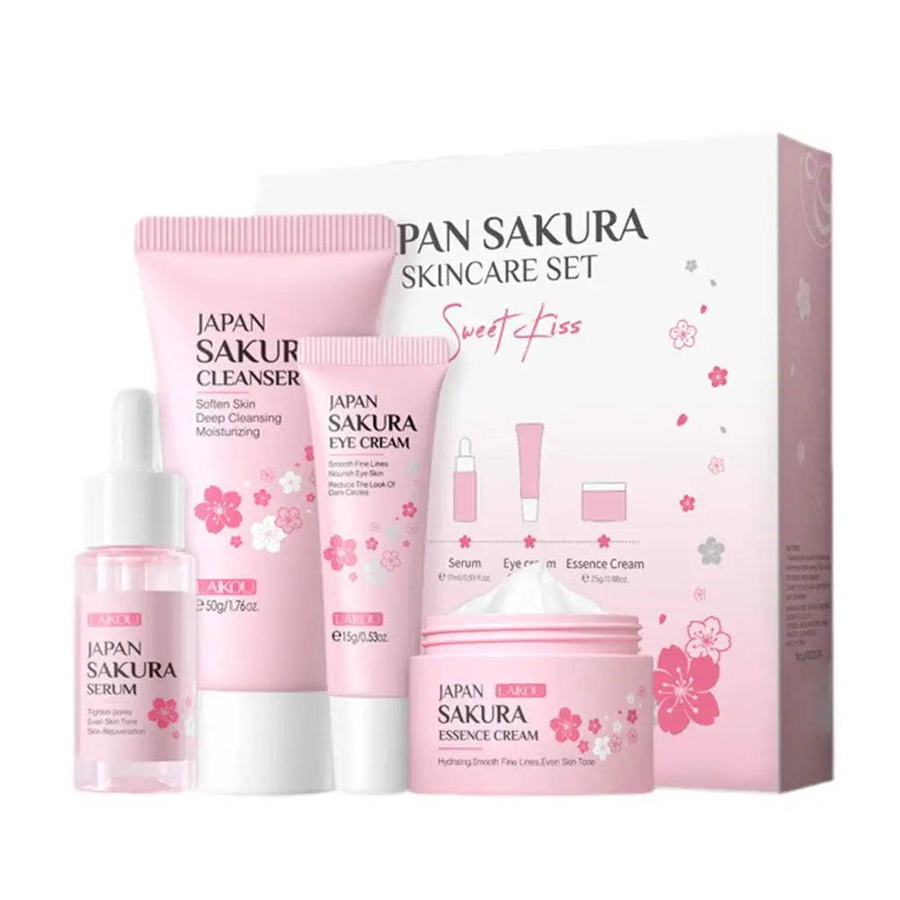 LAIKOU Sakura Skincare Set – 5-Piece Cleanser Toner Serum Eye Cream
