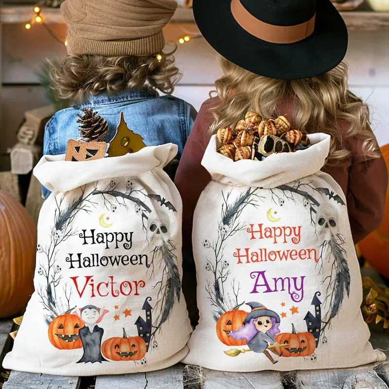 Personalized Halloween Drawstring Candy Bag – Custom Kids Gift