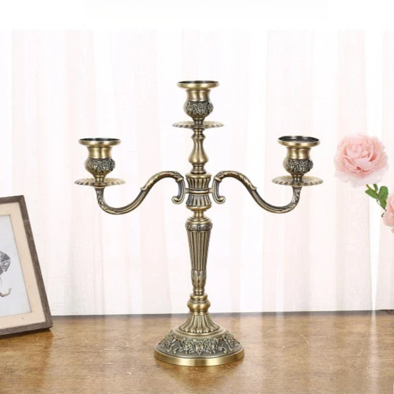 Silver Gold Multi-Arm Metal Candelabra – 3 & 5 Arm Candle Holder