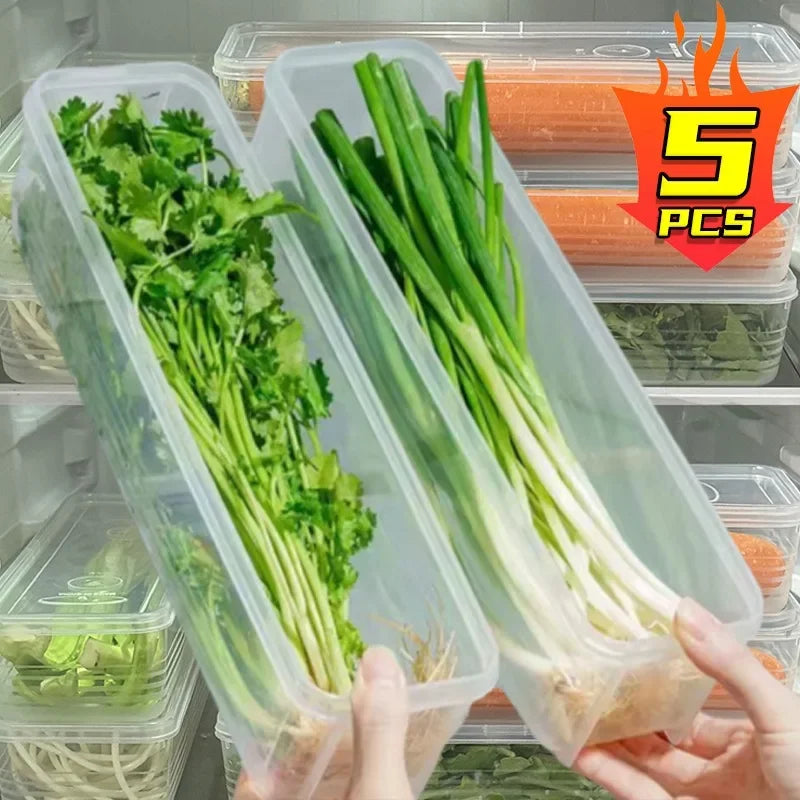 Fresh Box Refrigerator Storage Boxes Scallions Food Container Lid