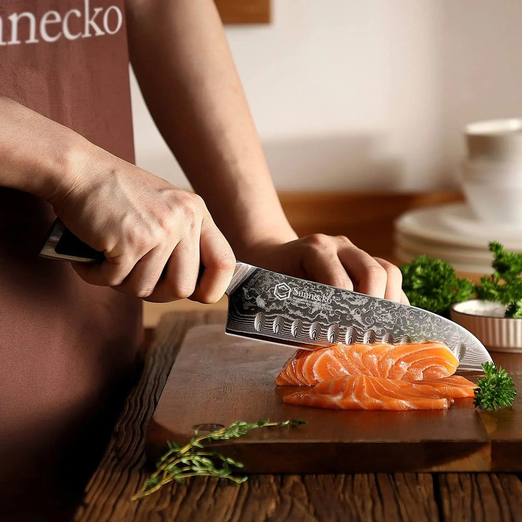 Sunnecko 7" Damascus Steel Santoku Knife – 67-Layer Japanese