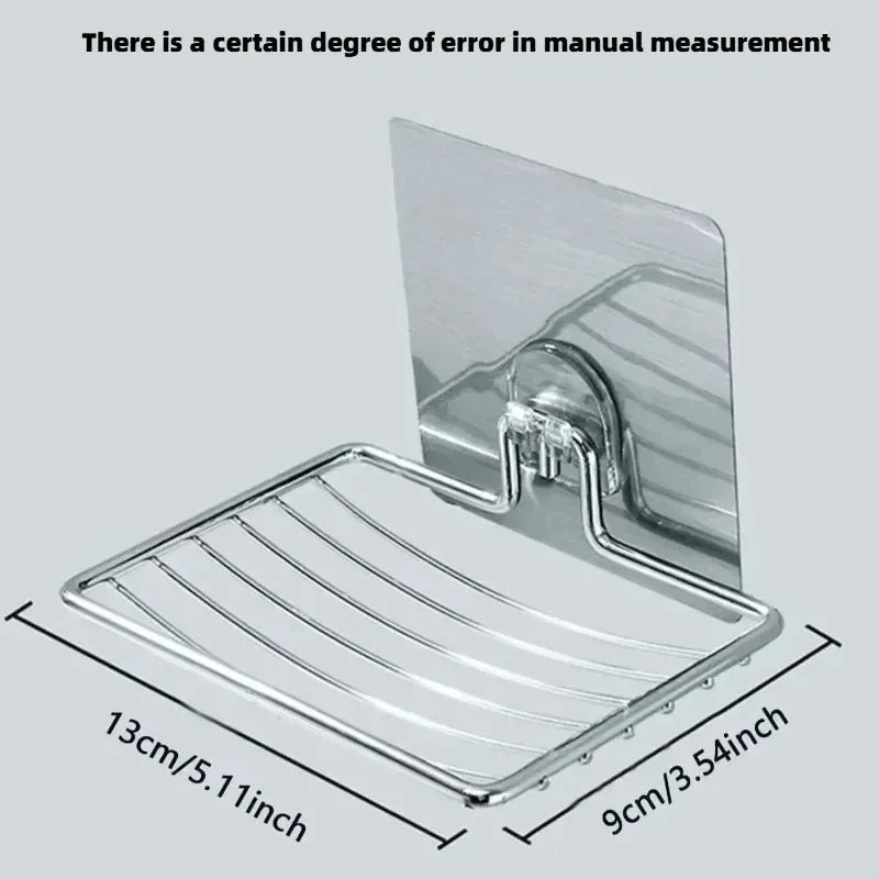 Wall Mounted Stainless Steel Soap Rack with Drainage Tray