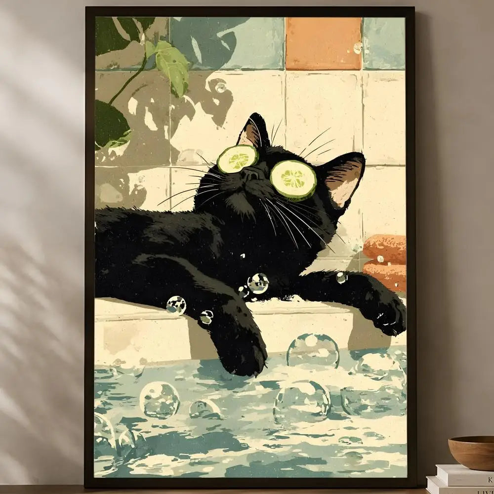 Fun Bathroom Animals Self-Stick PVC Wall Art Poster | Waterproof