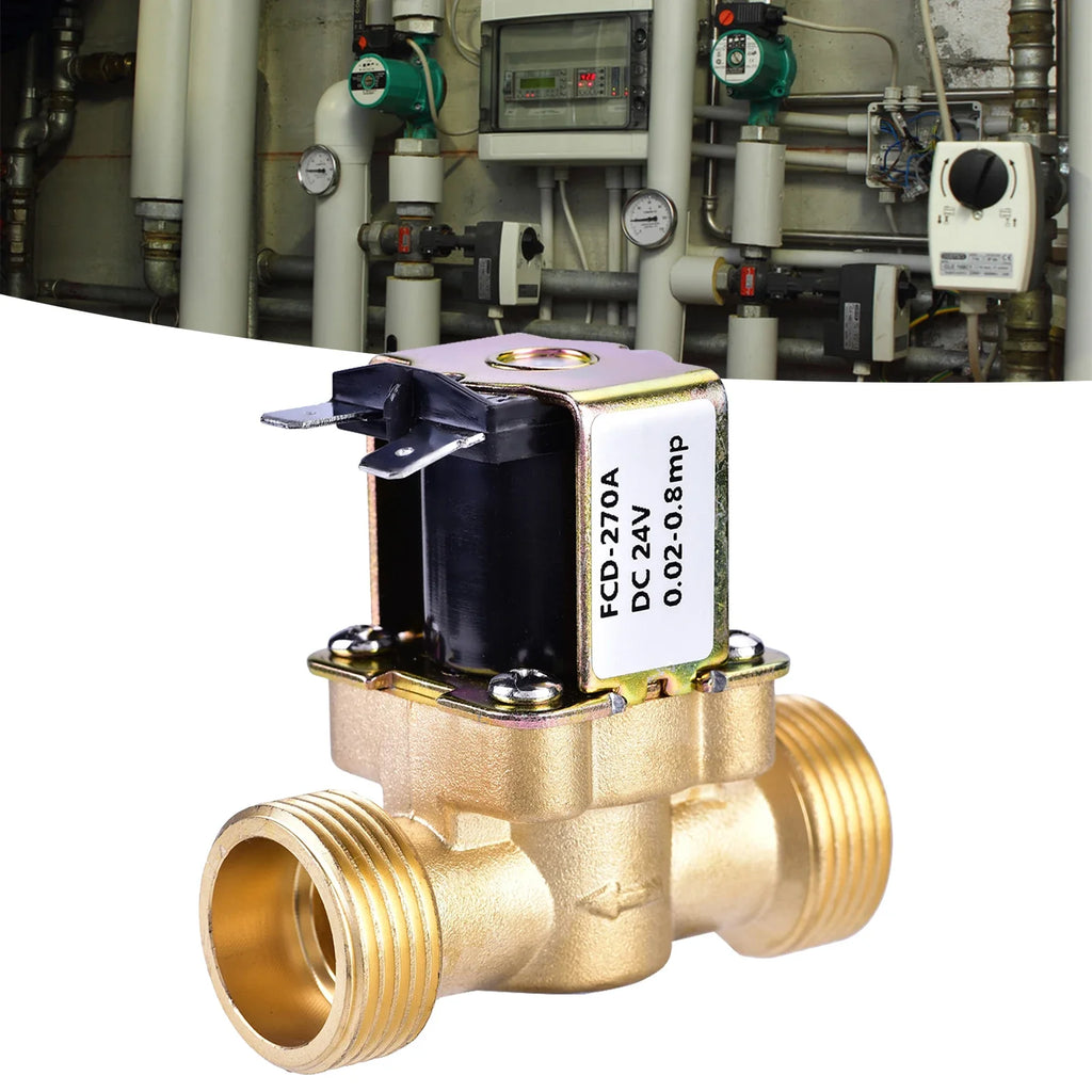 3 4 DC 24V Normally Closed Brass Electric Solenoid Magnetic Valve