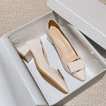 Women's Low Heel Pumps – Pointed Toe Slip-On Dress Shoes