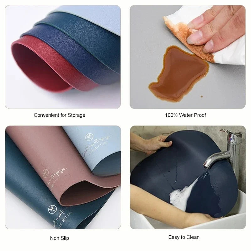 Round Faux Leather Placemats | Non-Slip, Heat Resistant Set