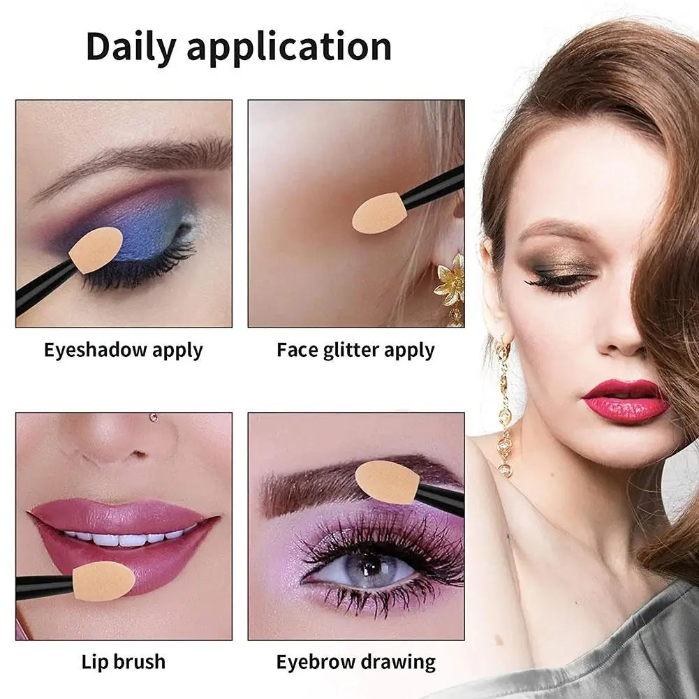 Disposable Eyeshadow Applicator Sticks – Double-Sided Sponge
