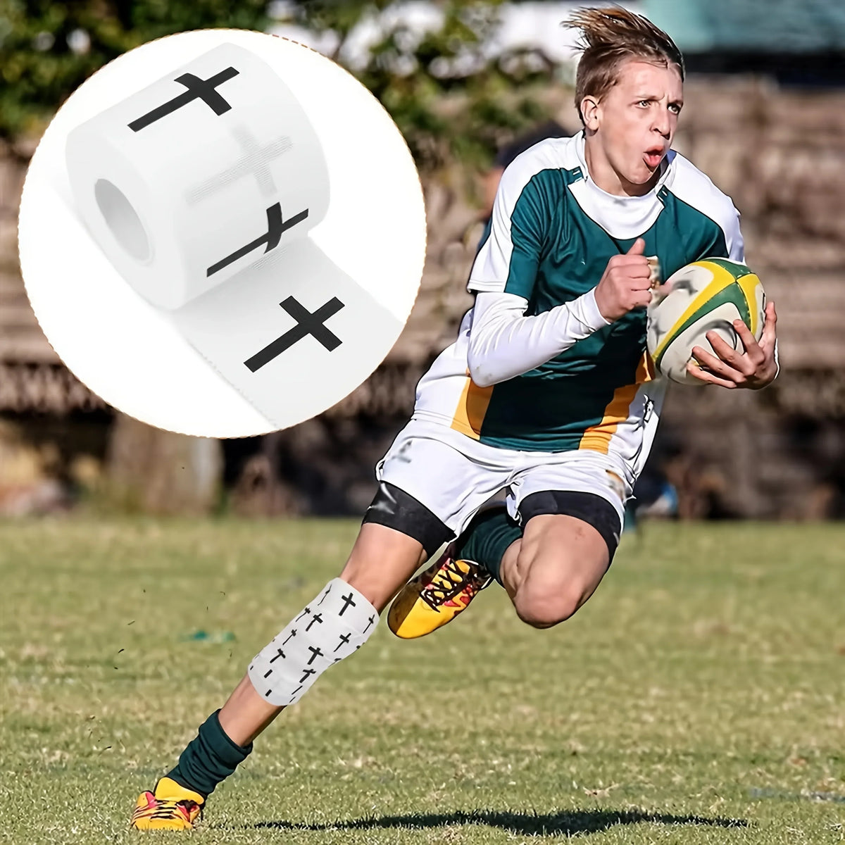 2pcs "+" Sports Wristbands | White Athletic Tape for Gym & Sports