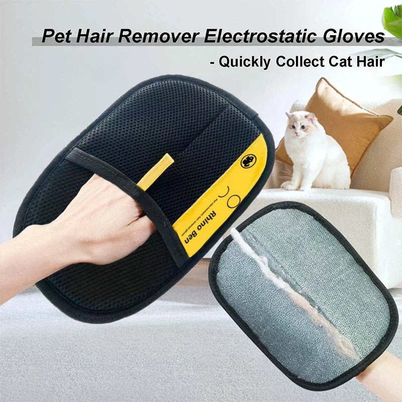Pet Hair Removal Glove for Cats & Dogs | Silicone Grooming Mitt
