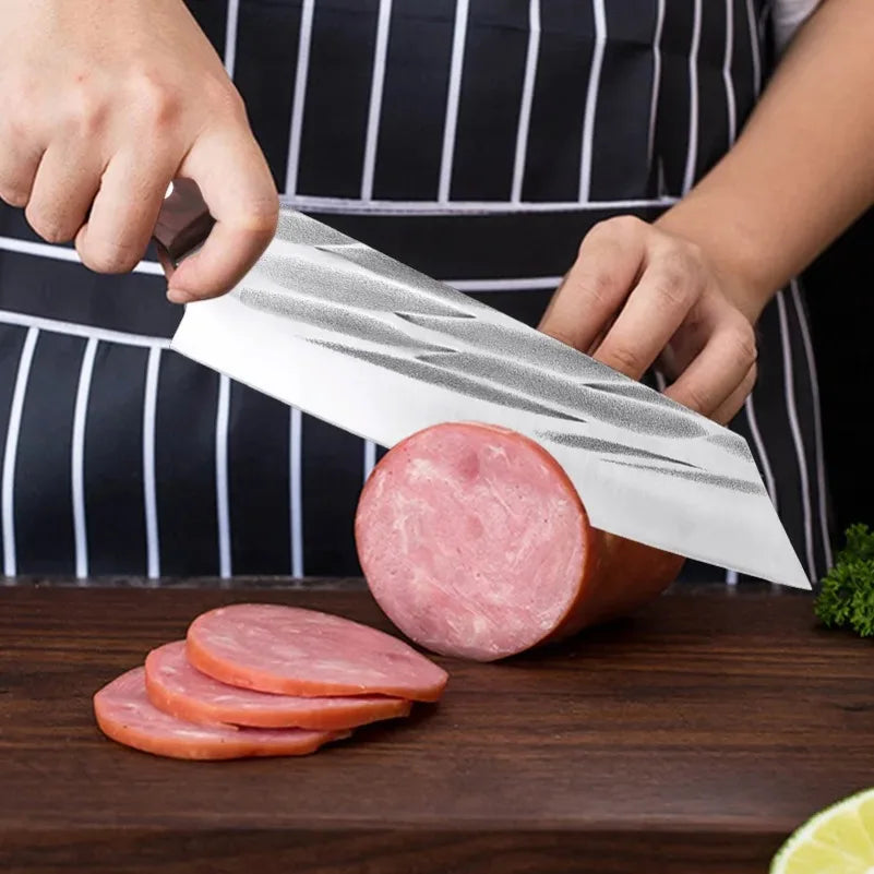 InLeung Hand Forged Chef's Knife – Wood Handle Cleaver