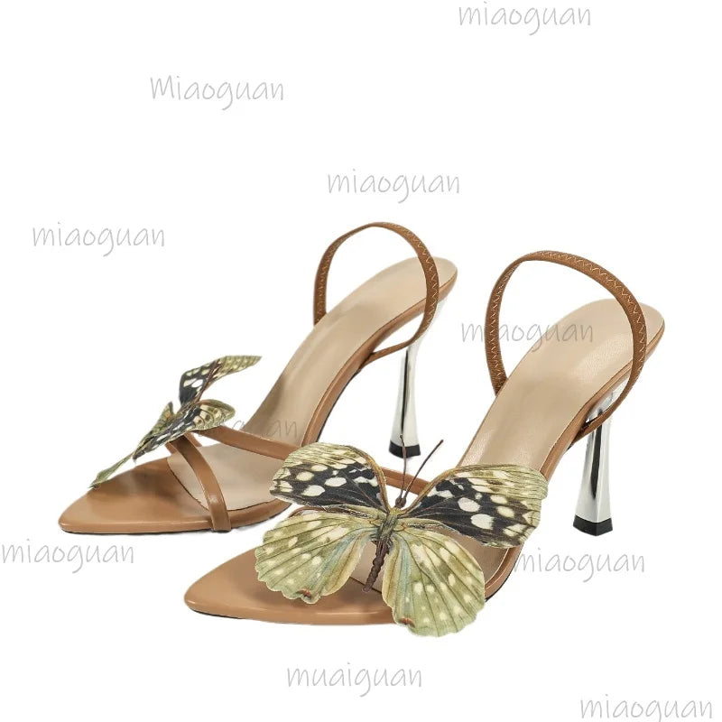 Butterfly 10CM Stiletto Heel Sandals – Pointed Toe Women's Heels