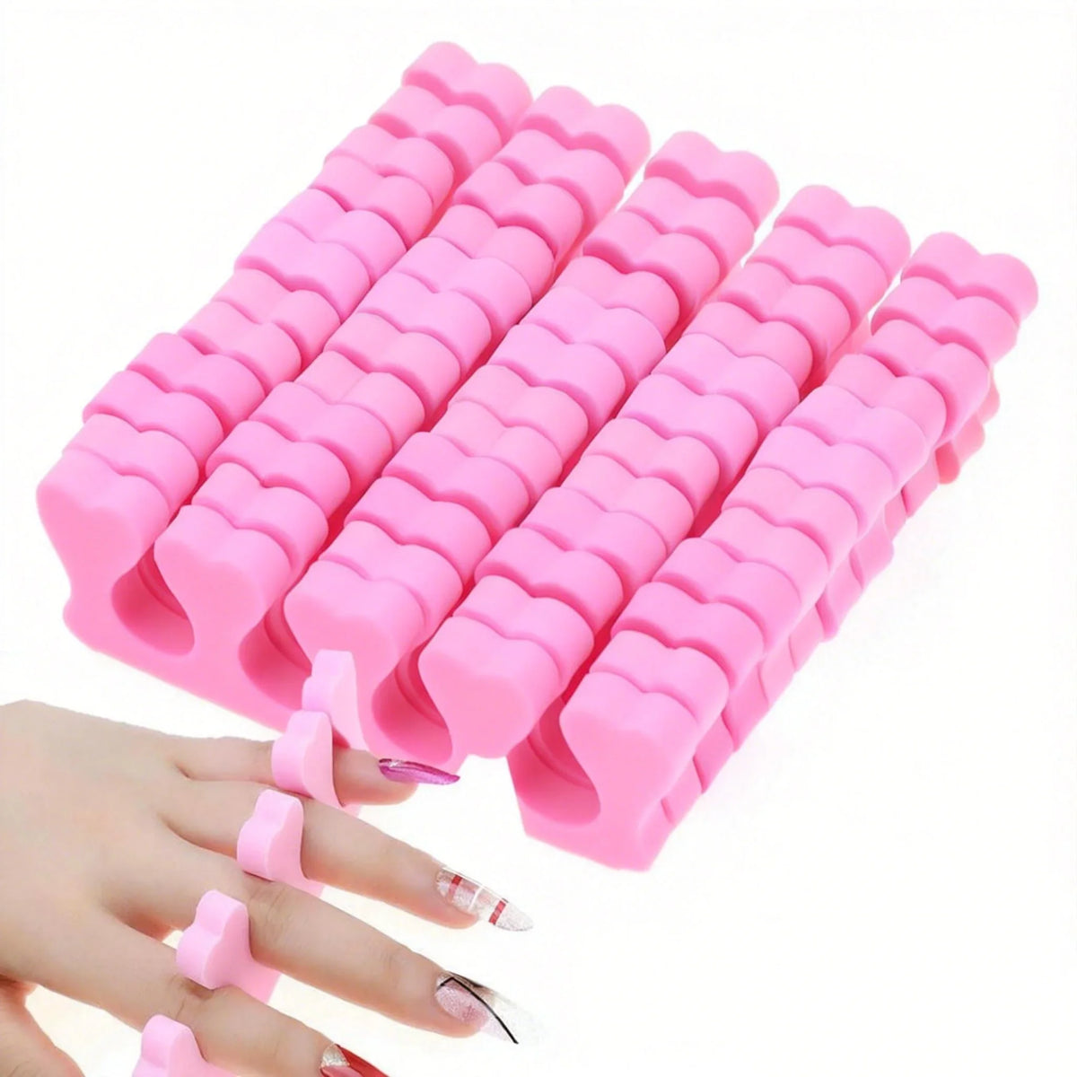 50 Pairs Soft EVA Toe Separators – Heart Design Nail Art Tool