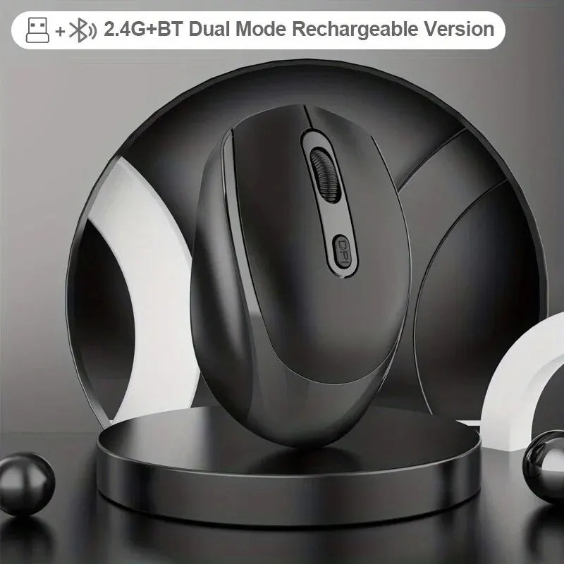Rechargeable Dual Mode Wireless BT Mouse Bluetooth 5 2+USB Receiver