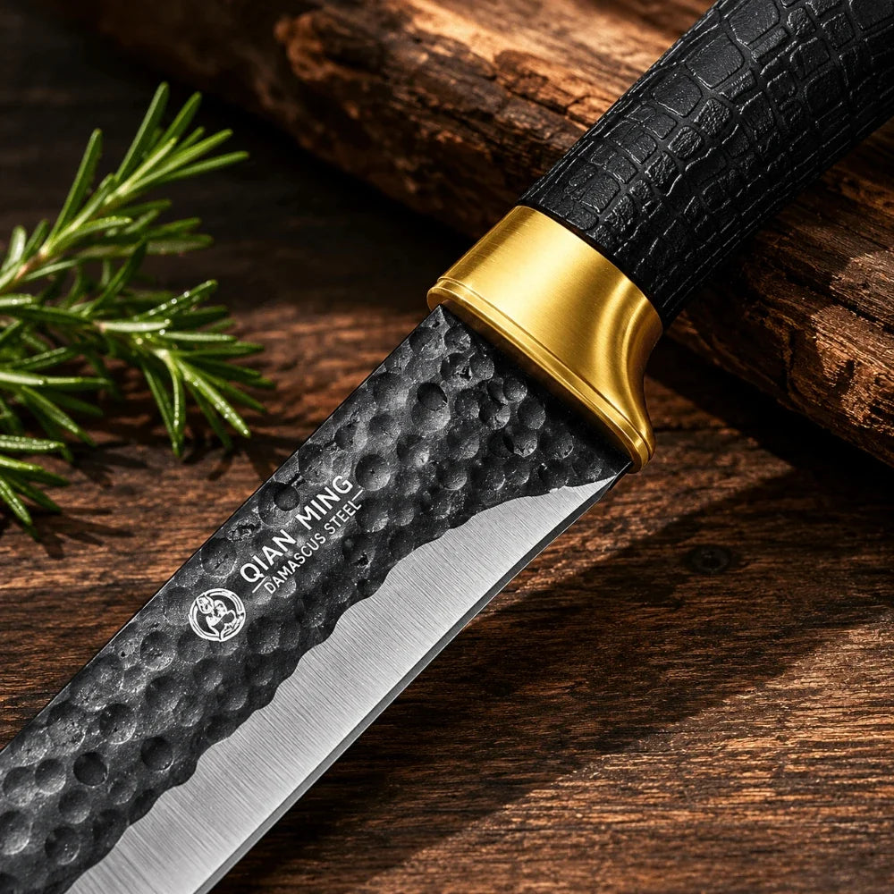Hand-Forged Boning Knife with Sheath – BBQ & Steak Knife