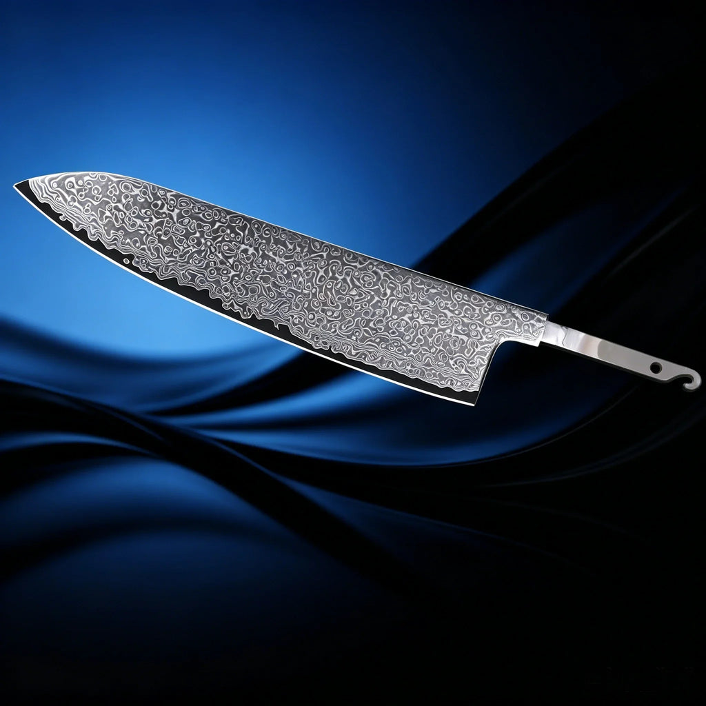 Hand Forged Damascus Steel Cleaver Blade – DIY No Handle