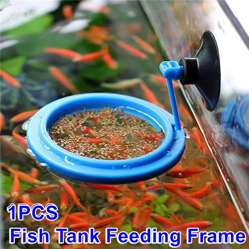 Aquarium Suction Cup Feeder Fish Tank Ring Station Floating Food Tray