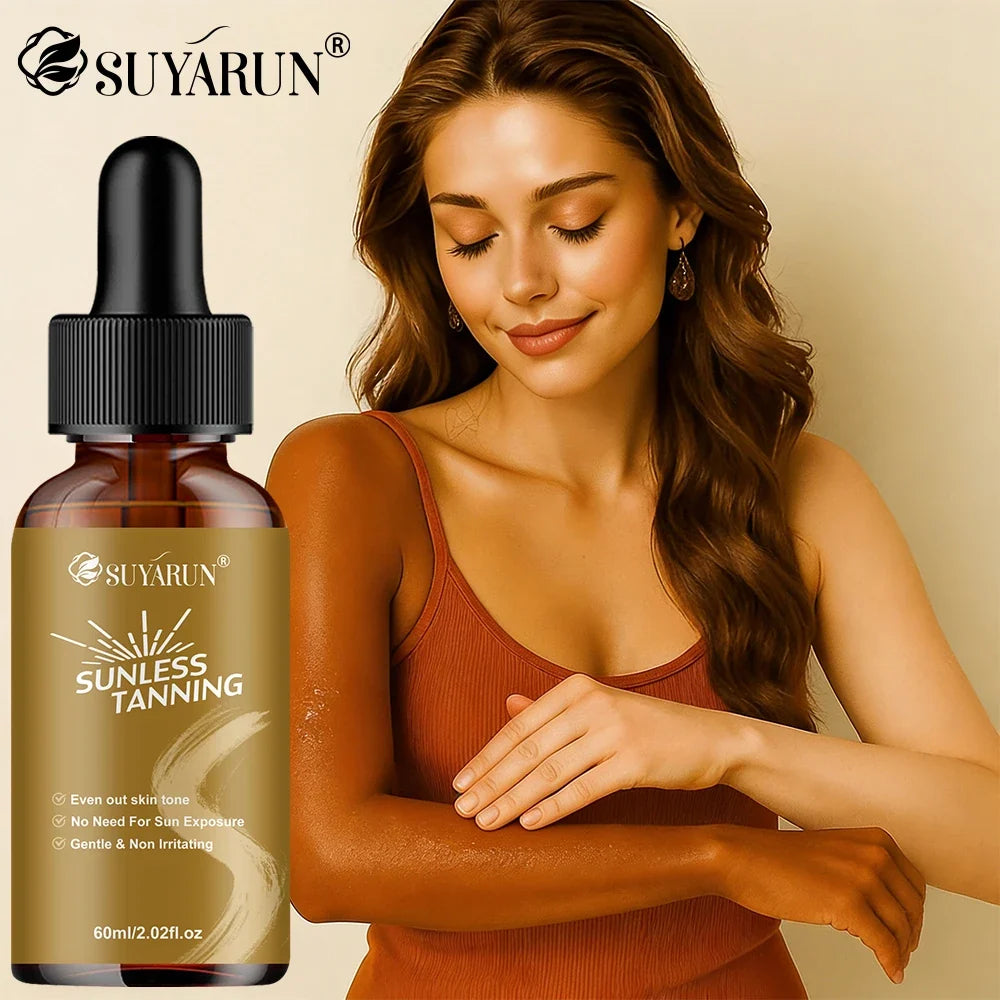 SUYARUN Self-Tanning Serum – Streak-Free Bronze Glow Face & Body