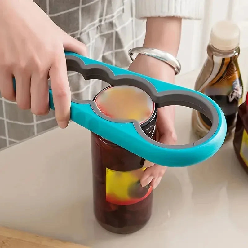 4-in-1 Multi-Function Bottle Opener – Non-Slip Cap Opener