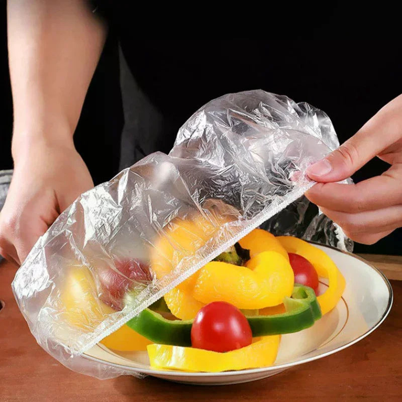 Reusable Disposable Elastic Food Lids Plastic Wrap Durable Plate