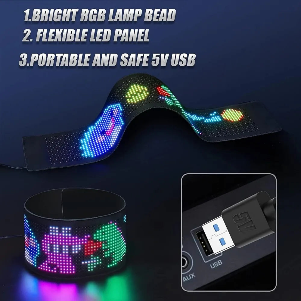 RGB LED Matrix Pixel Panel | Bluetooth Scrolling Text Car Sign