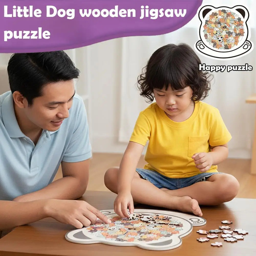 Dog & Bear Wooden Jigsaw Puzzle | Animal Decor Gift