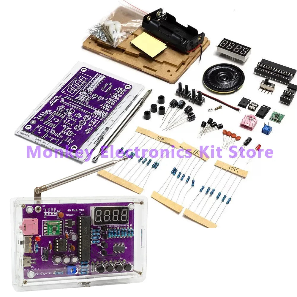 HU-017A FM Radio DIY Kit 87–108MHz LED Display | Electronics Kit