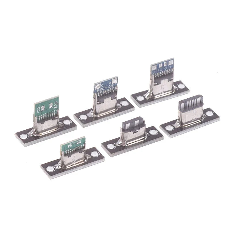 5-Pack USB 3.1 Type-C Female Socket Connector with Screw Plate