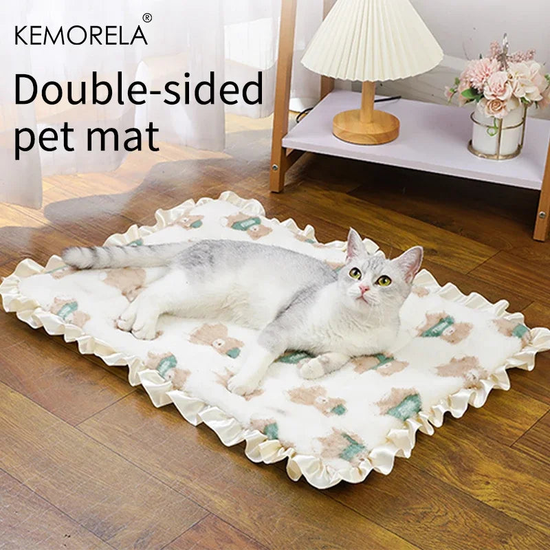 KEMORELA Double-Sided Pet Sleeping Mat – Cat & Dog Warm Pad