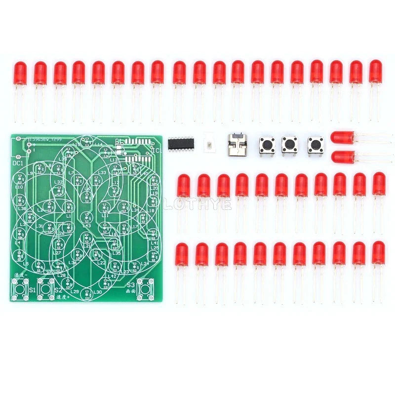 43 LED DIY Windmill Soldering Kit – 9 Animated LED Patterns 5V