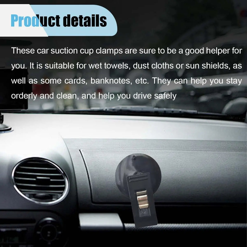 Car Window Suction Cup Clip Holder – 2pcs Multipurpose Mount