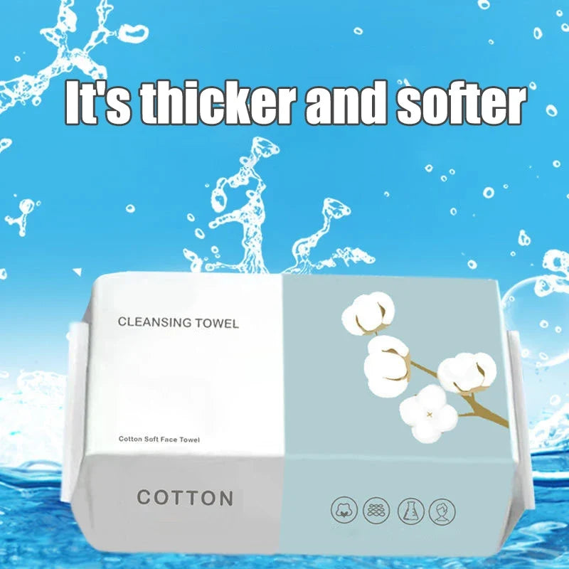 Natural Disposable Face Towel Travel Facial Cleansing Wet Dry Makeup