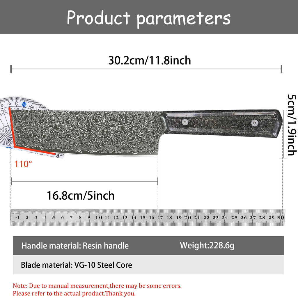 Damascus Steel Meat Cleaver – Sharp Kitchen Chef Knife