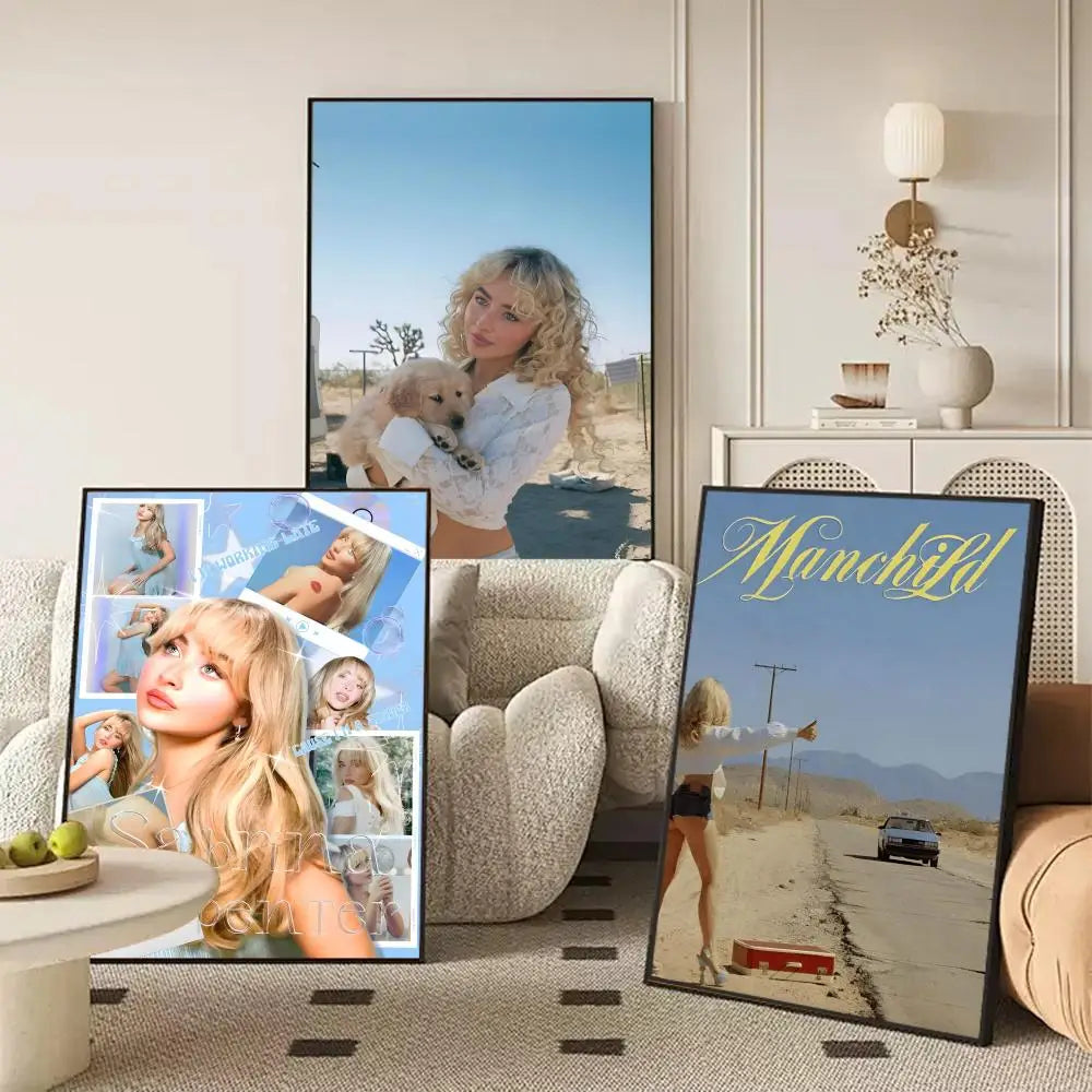 Sabrina Carpenter Self-Adhesive Wall Poster – Modern Art Sticker