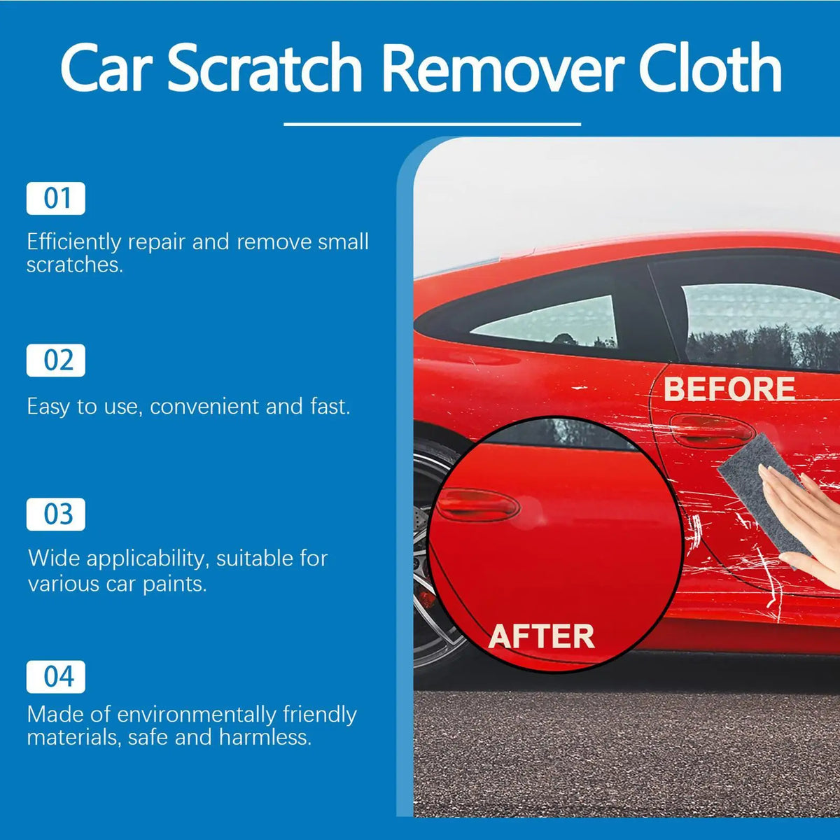 Nano Sparkle Cloth Car Scratch Remover – 6 Pack