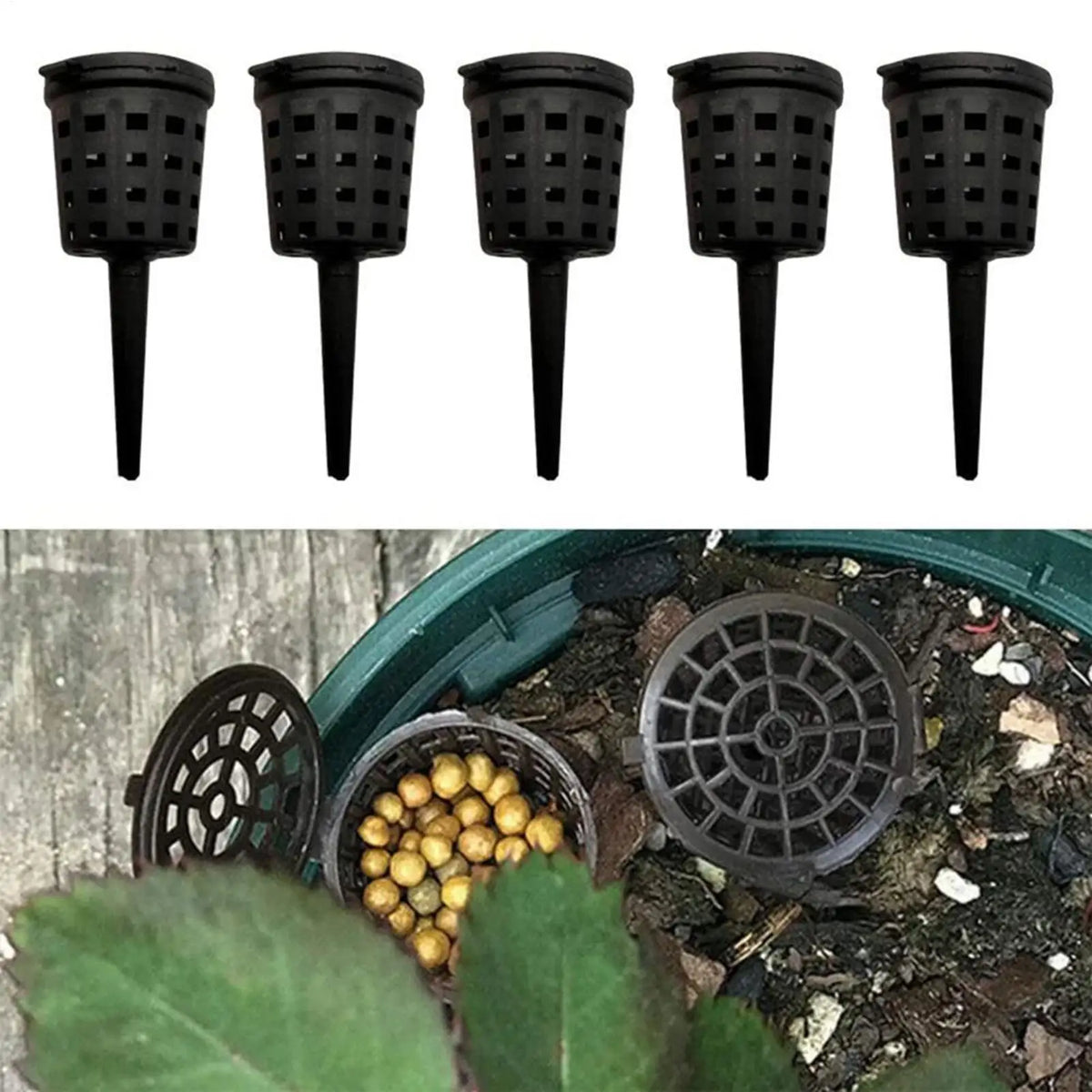 10-Pack Bonsai Slow Release Fertilizer Mesh Baskets with Lid