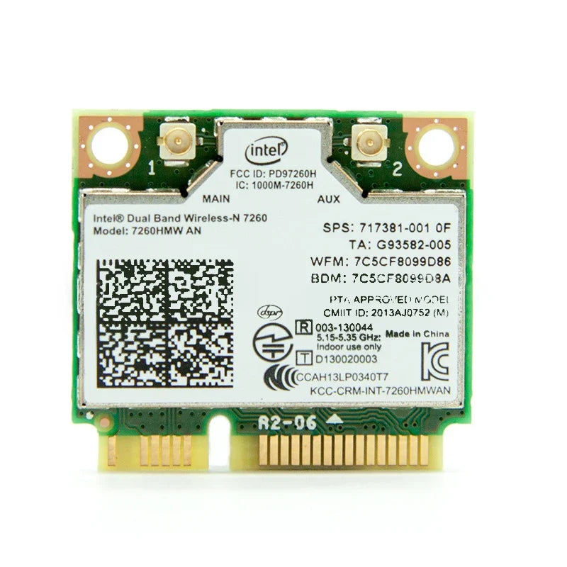 Mini PCIe AC 7260HMW Dual-Band Wi-Fi & Bluetooth 4.0 Card