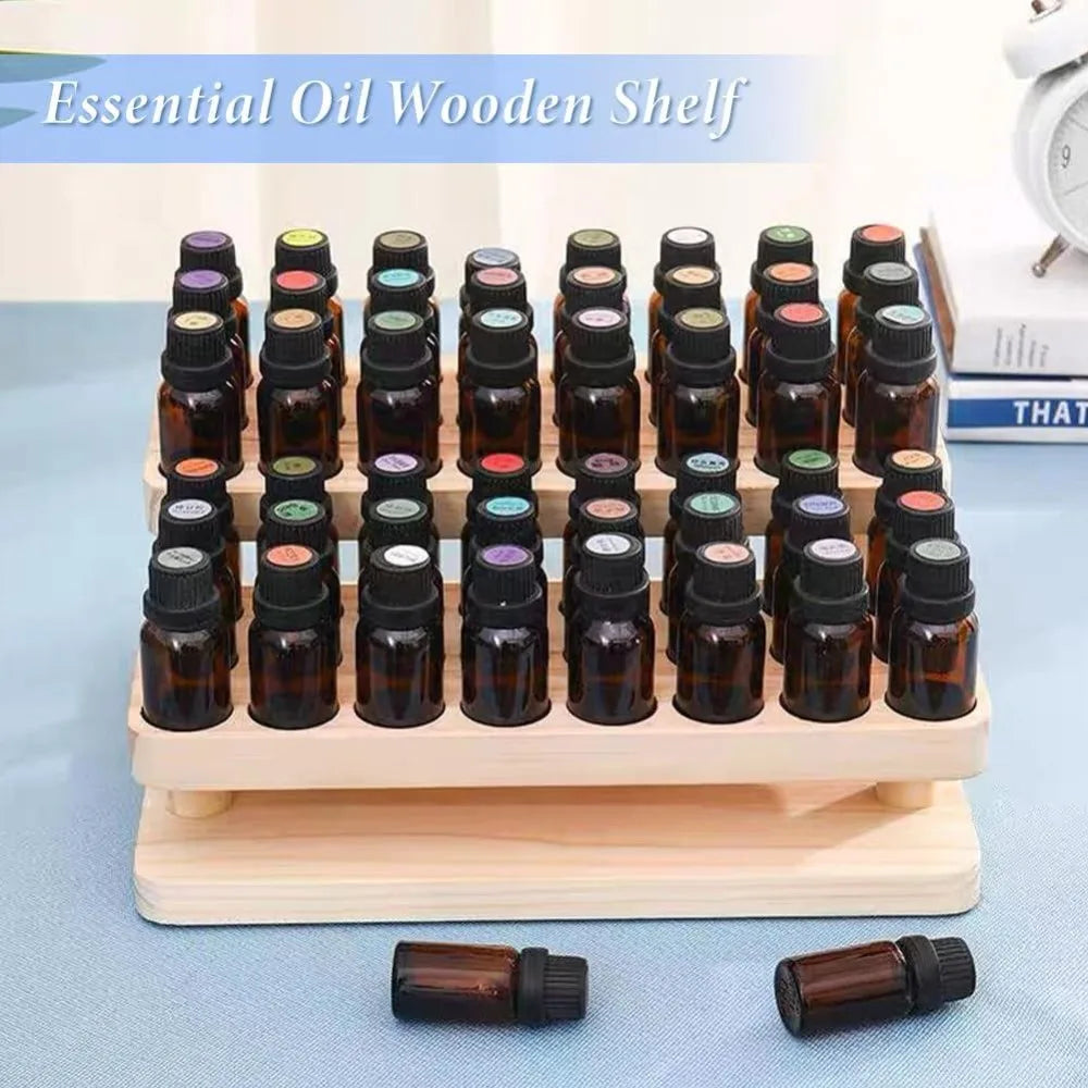 90-Slot Wooden Lipstick Holder | 3-Tier Display Organizer Rack