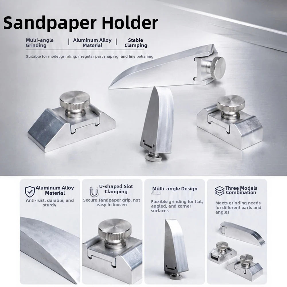 Aluminum Alloy Sandpaper Holder & Sanding Block Stand