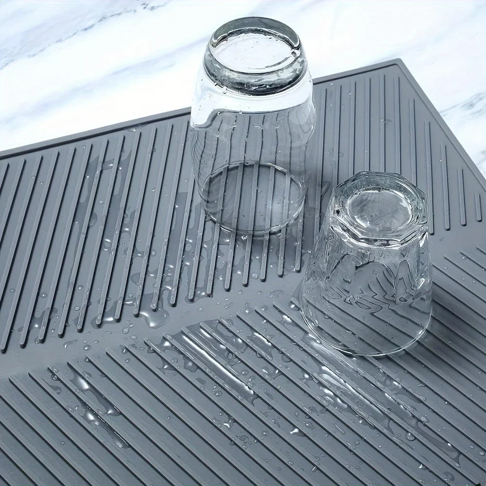 Large Silicone Dish Drying Mat Heat Resistant Non-slip Folding