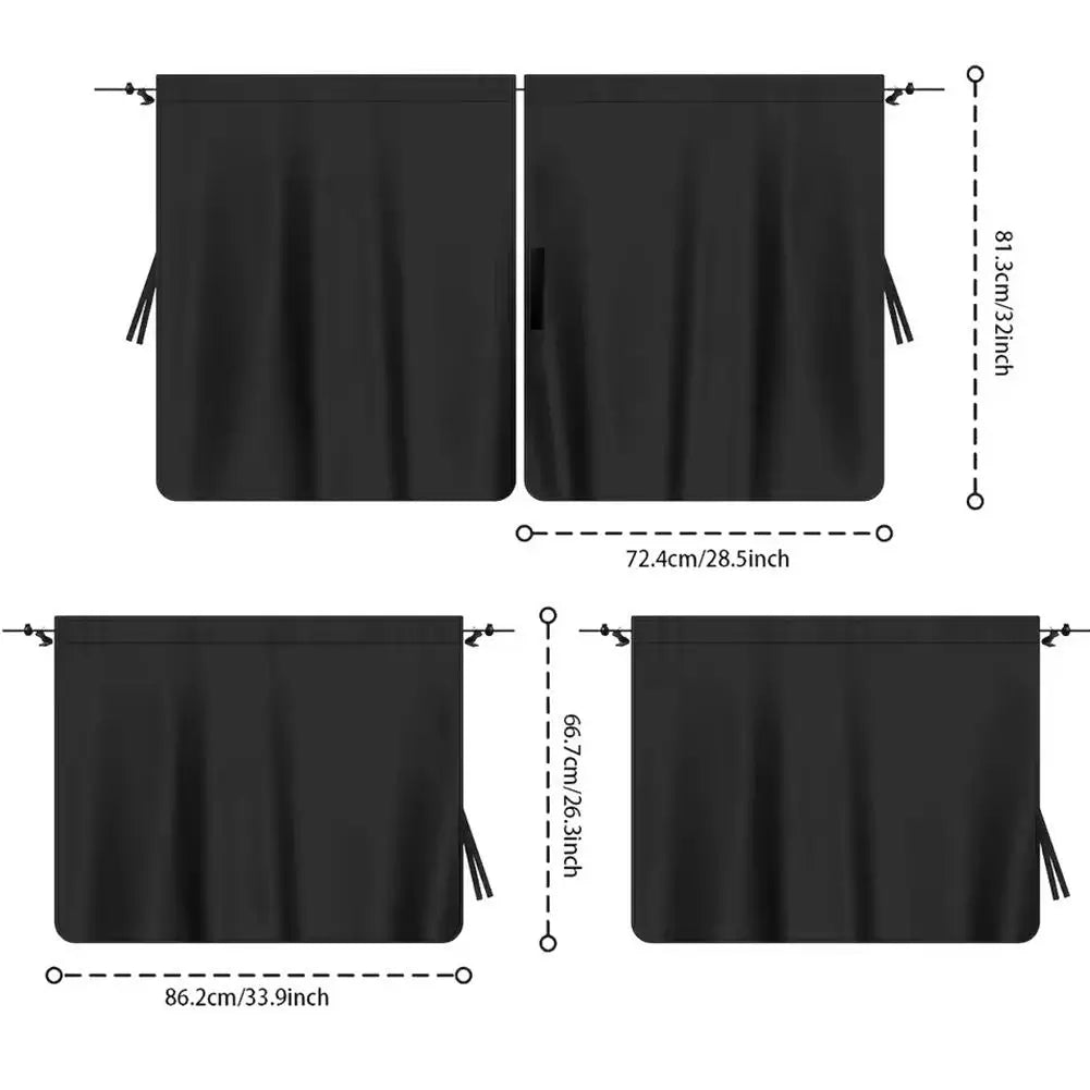 4-Pack Car Privacy Curtain Set | Sun Shade for Camping & Travel