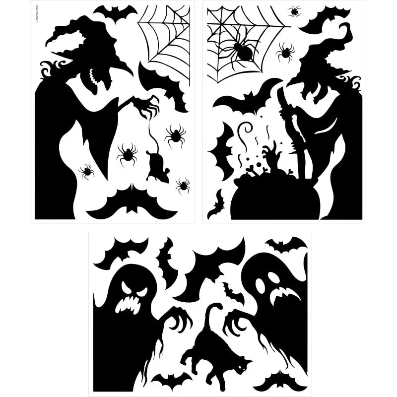 Halloween Stickers Party Decoration Double-sided Glass Display