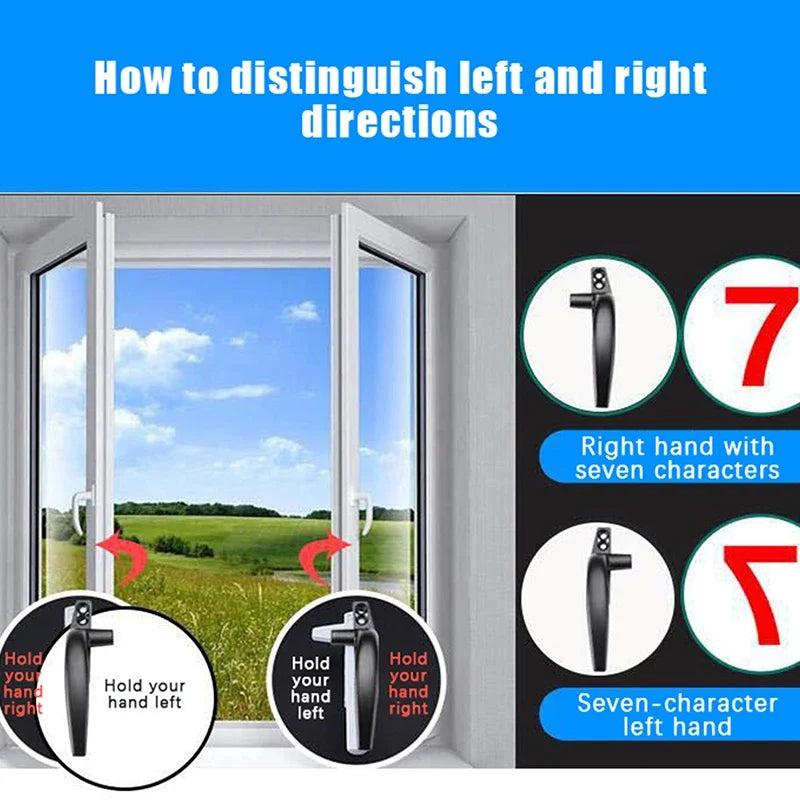 Thickenin Aluminum Alloy Window Handle Push Out Swing Door Single
